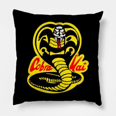 Cobra Kai Strike First Strike Hard Throw Pillow Official Cobra Kai Merch