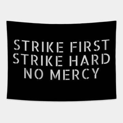 Cobra Kai Quote Strike First Strike Hard No Mercy Tapestry Official Cobra Kai Merch