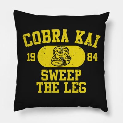 Cobra Kai Vintage Tee Cobra Throw Pillow Official Cobra Kai Merch