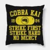 Cobra Kai Vintage Tee Motto Fist Throw Pillow Official Cobra Kai Merch