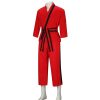 Cobra Kai Costume Men Red Color Karate Training Uniform with Belt Halloween Cosplay Outfits Adult Size 3 - Cobra Kai Merch