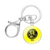 Cobra Kai Logo Keychain Handmade Glass Cabochon Key Ring Holder Pendant Key Chains Fashion Cartoon Creative 1 - Cobra Kai Merch