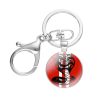 Cobra Kai Logo Keychain Handmade Glass Cabochon Key Ring Holder Pendant Key Chains Fashion Cartoon Creative 2 - Cobra Kai Merch