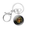 Cobra Kai Logo Keychain Handmade Glass Cabochon Key Ring Holder Pendant Key Chains Fashion Cartoon Creative 5 - Cobra Kai Merch