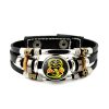 Cobra Kai Punk Leather Bracelet Karate Kid Movie Glass Snap Button Jewelry Multilayer Vintage Handmade Braided 5 - Cobra Kai Merch