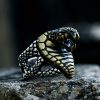 New Vintage 316L Stainless Steel Cobra Ring For Men Women Punk Biker Snake Rings Fashion Animals 2 - Cobra Kai Merch