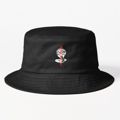 Cobra Kai Logo - Cobra Kai Hawk - Cobra Kai Terry Silver Bucket Hat Official Cobra Kai Merch