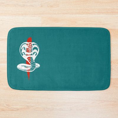 Cobra Kai Logo - Cobra Kai Hawk - Cobra Kai Terry Silver Bath Mat Official Cobra Kai Merch