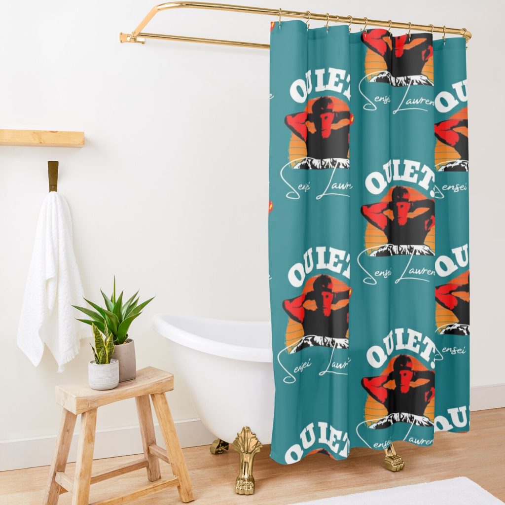 Quiet Cobra Kai Lawrence Shower Curtain Official Cobra Kai Merch