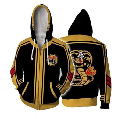 New 2020 COBRA KAI Season 3 Hoodie Men Karate Kid Jacket Cool Black Cosplay Costume Coat - Cobra Kai Merch