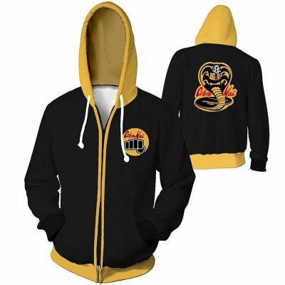 New 2022 The Karate Kid Cobra Kai Season 3 Hoodie Cosplay Jacket Full Zip Coat Outwear 1 - Cobra Kai Merch