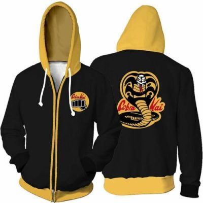 New 2022 The Karate Kid Cobra Kai Season 3 Hoodie Cosplay Jacket Full Zip Coat Outwear - Cobra Kai Merch