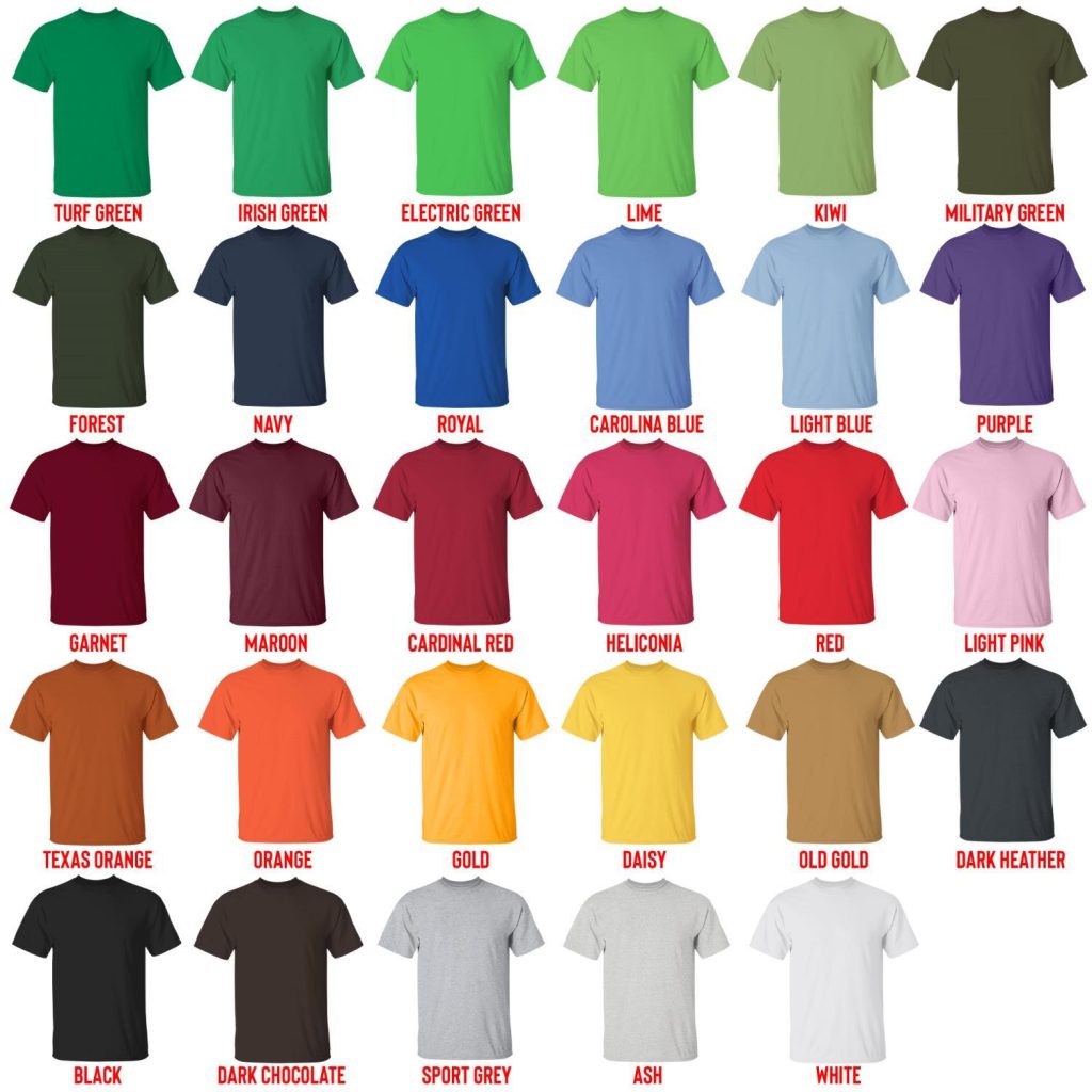 t shirt color chart - Cobra Kai Merch